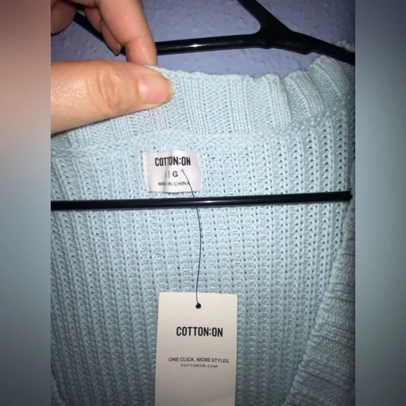 NWT unisex Cotton on baby blue sweater vest L - Picture 5 of 8